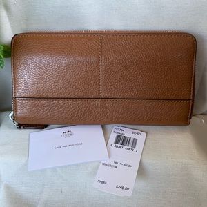 Coach Prk Lth Acc Zip Saddle Wallet